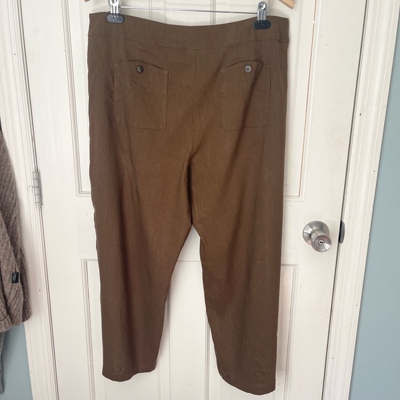 J Jill Linen Wide Leg Crop Sailor Pants Size 16 Stretch Summer Office - Picture 7 of 11